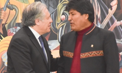 Luis Almagro y Evo Morales/Foto. ABI