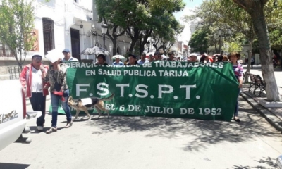Los trabajadores en salud asumieron un paro movilizado de 72 horas con bloqueo en las puertas de algunas instituciones