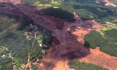 Vista aérea tomada después del colapso de una represa, cerca de la ciudad de Brumadinho en el sureste de Brasil, el 25 de enero de 2019.