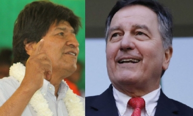 Evo Morales y Roberto Ampuero/Foto. Kandire