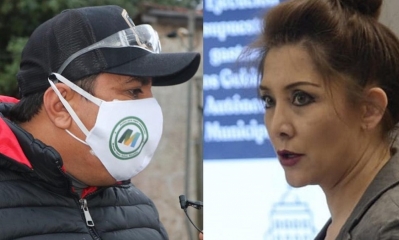 El alcalde Salces y la ministra Fernández.