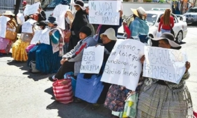 Pacientes con cáncer y sus familiares en una anterior protesta callejera. Foto: Página Siete