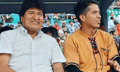 Evo Morales junto al dirigente Andrónico Rodríguez.