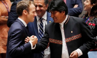 Emmanuel Macron y Evo Morales/Foto. RRSS