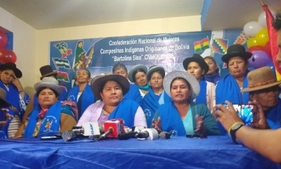 Leonilda Zurita, dirigente de la Confederación Nacional de Mujeres Campesinas Bartolina Sisa