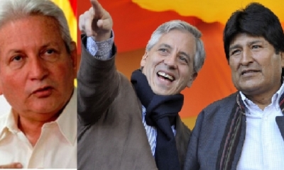 Rubén Costas, Evo Morales y Álvaro García Linera/Foto. Kandire