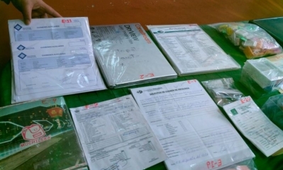 LAS ÓRDENES DE TRABAJO INCAUTADAS EN LA REQUISA DEL 31 DE OCTUBRE. SE OBSERVAN DOCUMENTOS DEL HOSPITAL METODISTA, CONSULTORIO DE LA MUJER, CIES 