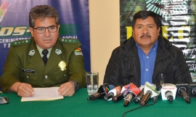 ExViceministro de Defensa Social, Felipe Cáceres, brinda conferencia de prensa, desde La Paz/Foto captura: BTV