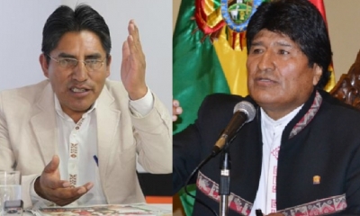 Félix Patzi y Evo Morales/Foto. Kandire 