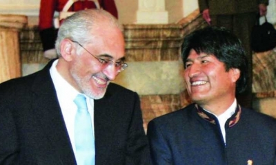 Los candidatos a la presidencia, Carlos Mesa y Evo Morales.