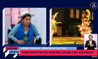 Ministra de Culturas, Descolonización y Despatriarcalización, Sabina Orellana.