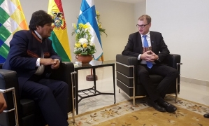 Evo Morales recibe al Primer Ministro de Finlandia/Foto. R. Zaconeta