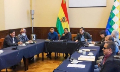 Reunión de los jefes de bancada con el vicepresidente, David Choquehuanca