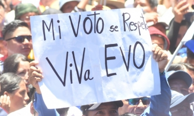 Morales se declaró ganador en primera vuelta/Foto. ABI