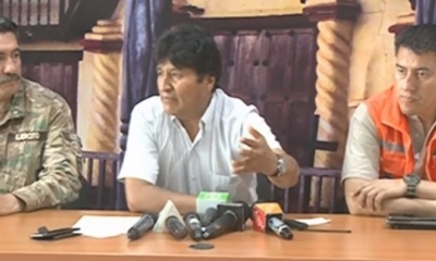 Evo Morales sobrevoló la zona de desastre/Foto. ABI