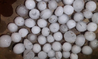 El granizo fue tamaño de  huevo/Foto. RRSS