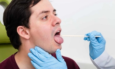 Prueba de saliva para Covid-19.