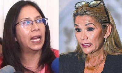 Diputada Millares y la presidente de transición Jeanine Añez. Foto/tomadas de internet