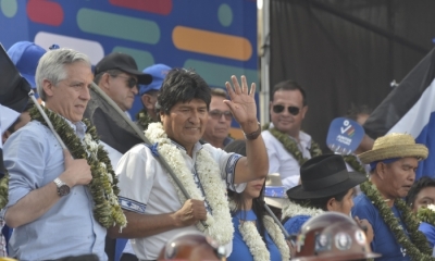 El presidente Evo Morales y el vicepresidente Álvaro García Linera
