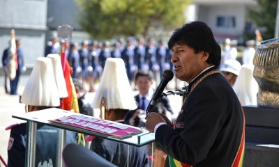 Presidente Evo Morales asiste al 127 aniversario de Reapertura del colegio Militar en Irpavi .