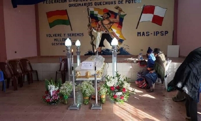 Velatorio del joven campesino en Potosí. 