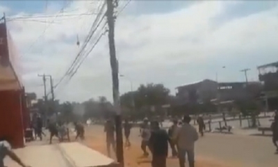 Los enfrentamientos  se alargaron por varias horas/Foto. RRSS