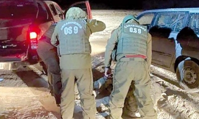 Carabineros de Chile en la detención de los tres militares bolivianos en Colchane. FOTO archivo