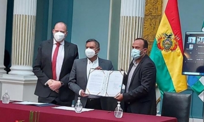 El canciller Rogelio Mayta, durante el acto protocolar.