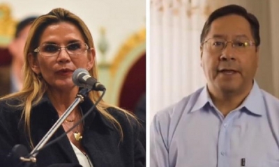 Jeanine Añez y Luis Arce