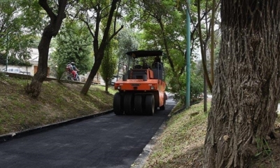 Los trabajos de mejoramiento en la ciclovía de la av. Simón López..