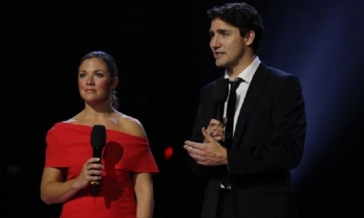Justin Trudeau y su esposa, Sophie Gregoire Trudeau. | Fuente: AFP or licensors