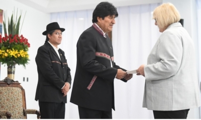 La ceremonia se realizó en la Casa Grande del Pueblo/Foto. ABI