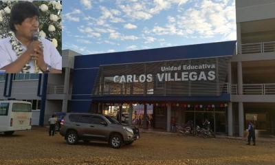 El mandatario pidió que la flamante unidad educativa sea bien cuidada por los estudiantes/Foto. Kandire