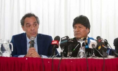 Foto / Archivo : En la foto de archivo, Gustavo Ferreyra junto con Evo Morales.