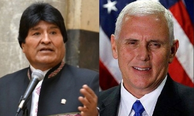 Evo Morales y Mike Pence/Foto. Kandire