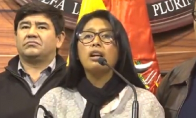 Eva Copa, presidenta del Senado/Foto. Captura de pantalla