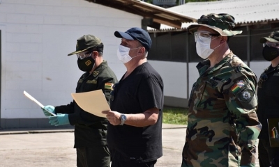 El ministro de Gobierno, Arturo Murillo, durante un acto en Chimoré. (ABI)