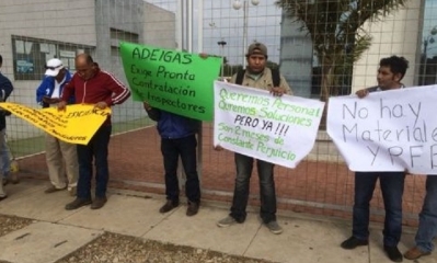 Miembros de Adeigas bloquearon la avenida de YPFB Redes de Gas/Foto. RRSS