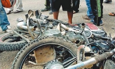 La motocicleta del accidente. Foto: EL DEBER