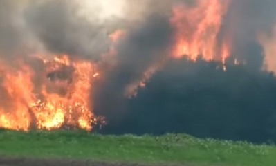 Incendio de hace tres días en el parque Noel Kempff. Foto/captura de video/Ríos de Pie