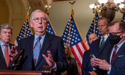 El líder de la minoría republicana en el Senado, Mitch McConnell