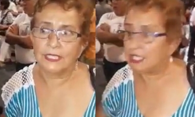 La señora fue entrevistada en la Plaza 24 de septiembre/Foto. Kandire