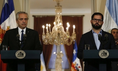 El presidente de Argentina, Alberto Fernández y  Presidente Gabriel Boric 