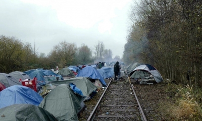 Un campamento de migrantes improvisado en Calais, norte de Francia, el 27 de noviembre de 2021.