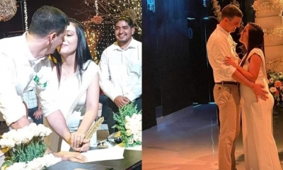 Una de las fotos que circula en las redes sociales de la pareja recién casada, Adriana y Joaquín. / Foto: Asuntos Centrales.