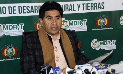 Ministro de Desarrollo Rural y Tierras, César Cocarico.