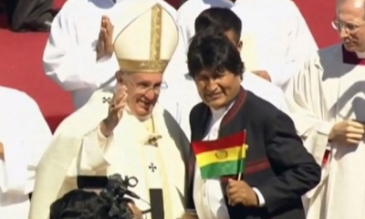 El papa Francisco y el presidente Evo Morales. Foto: Internet