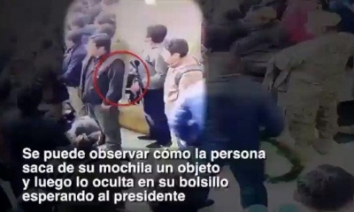 Las imágenes muestras cómo el muchacho se prepara para tratar de acercarse al primer mandatario I Foto: captura.