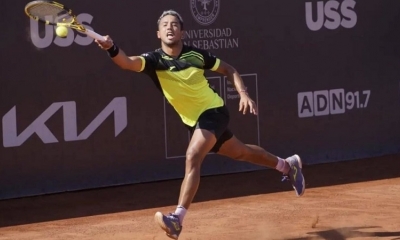 Hugo Dellien durante un pasaje del encuentro. 