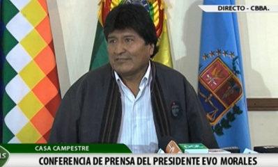 Presidente Evo Morales. Foto: BTV (Facebook)